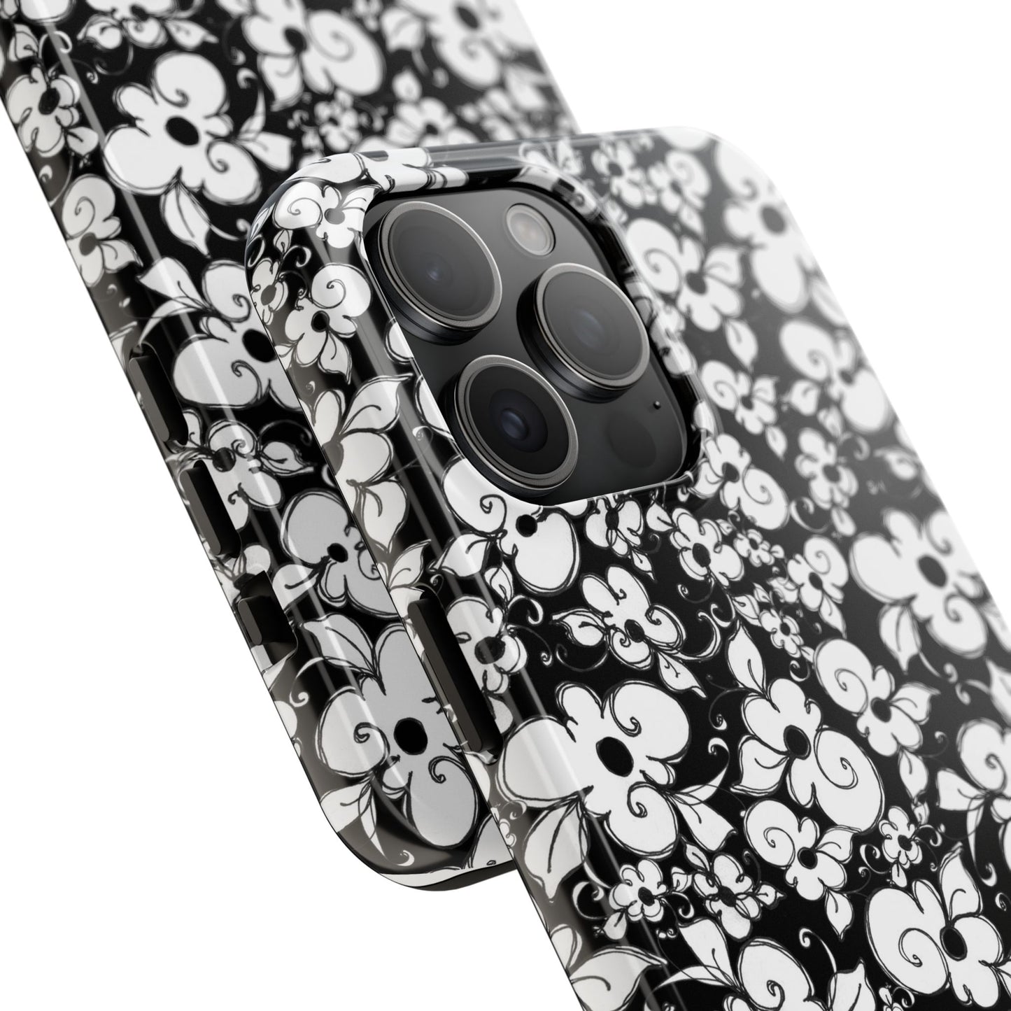 Dog Daisies Black Phone Case