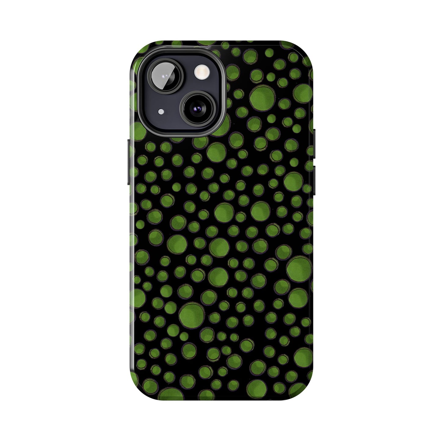 Dot Assortment Black / Green Phone Case