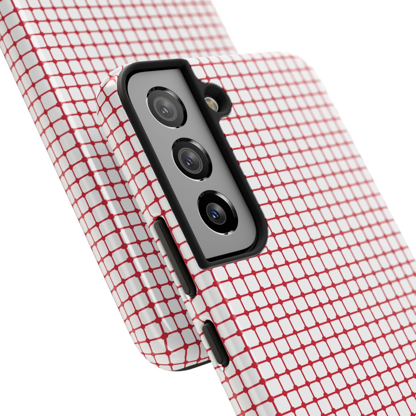 Dot Grid White / Red Phone Case