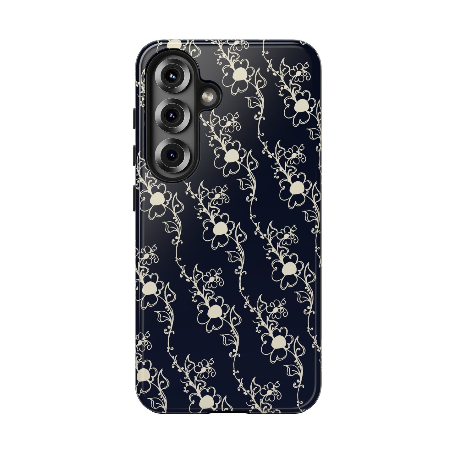 Diagonal Daisies Black / Ivory Phone Case