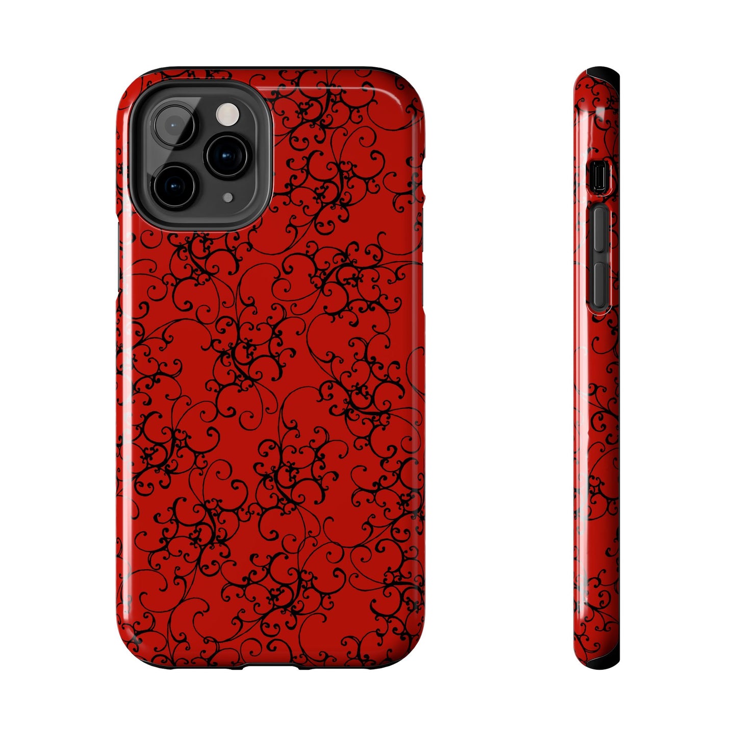 Elegant Scroll Red / Black Phone Case