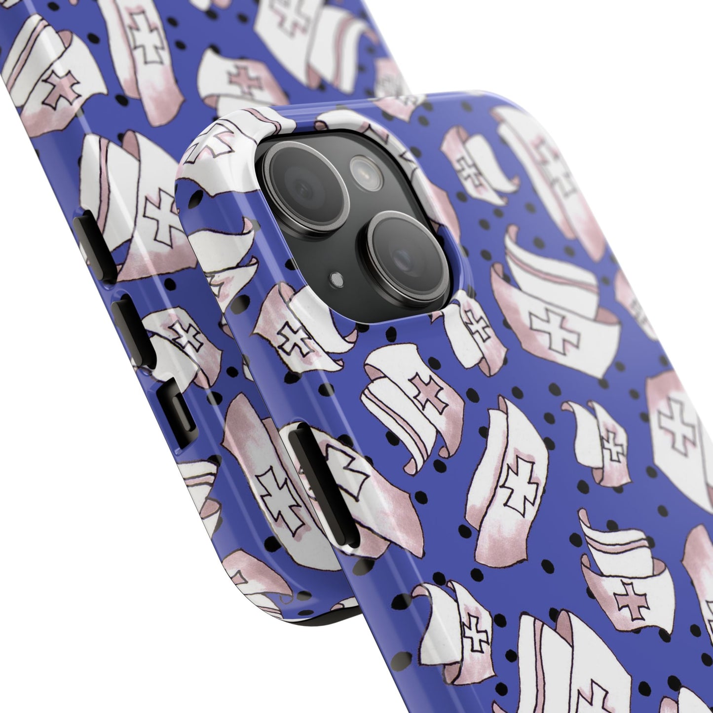 Med Hats Blue / Black Phone Case