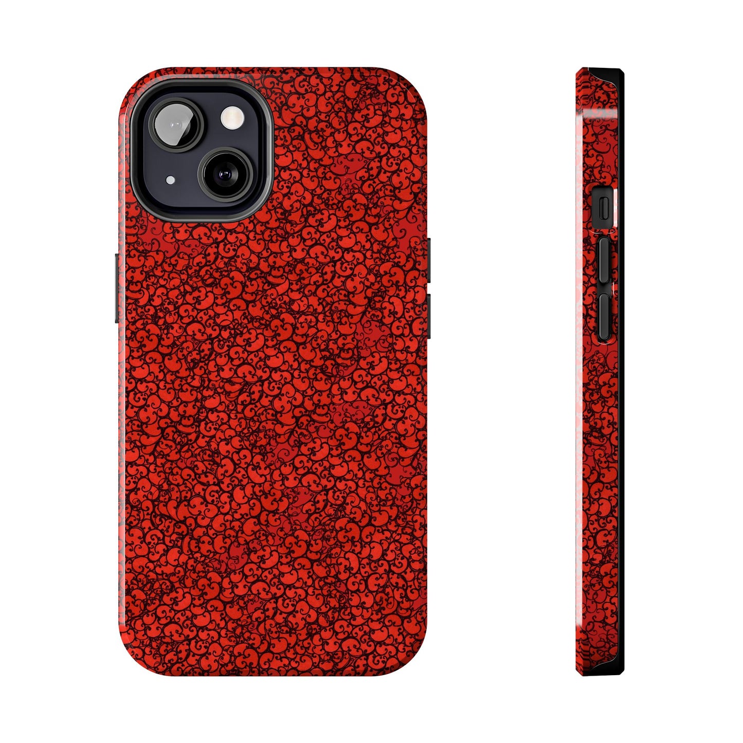 Scrollie Red / Black Phone Case