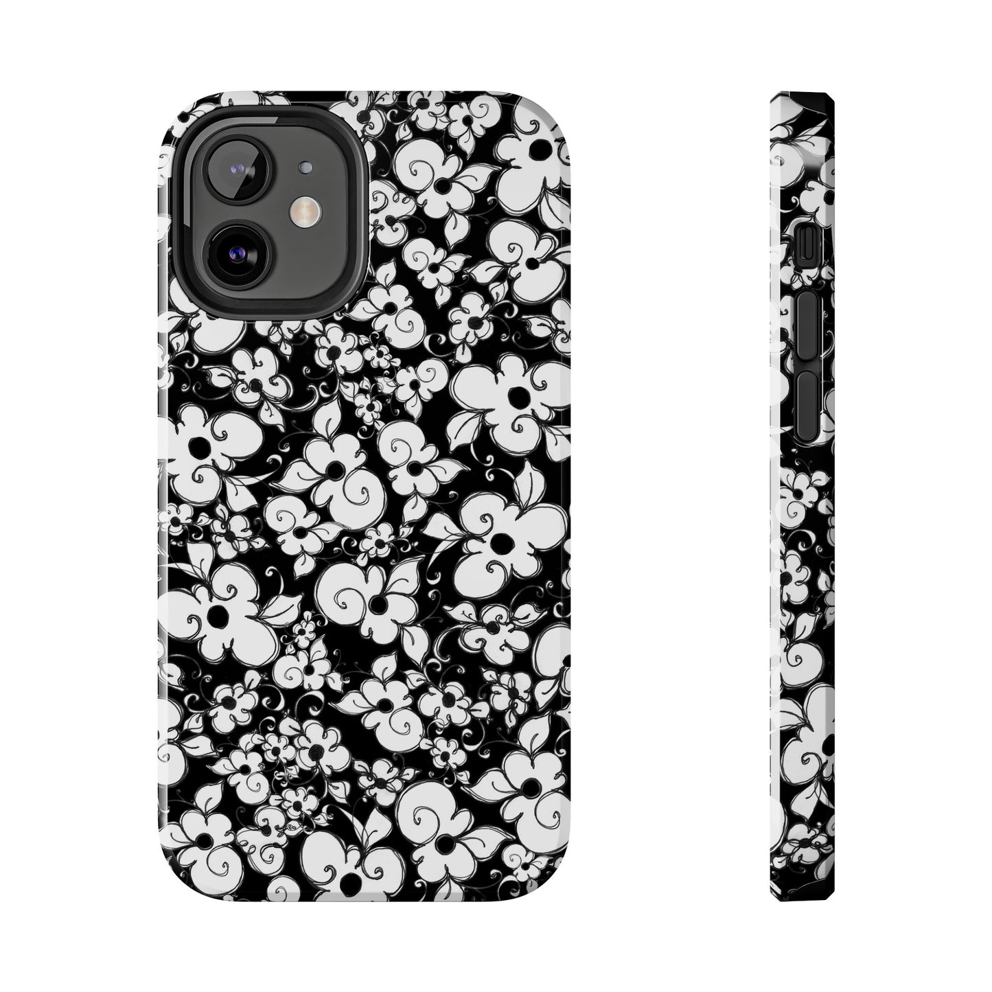 Dog Daisies Black Phone Case