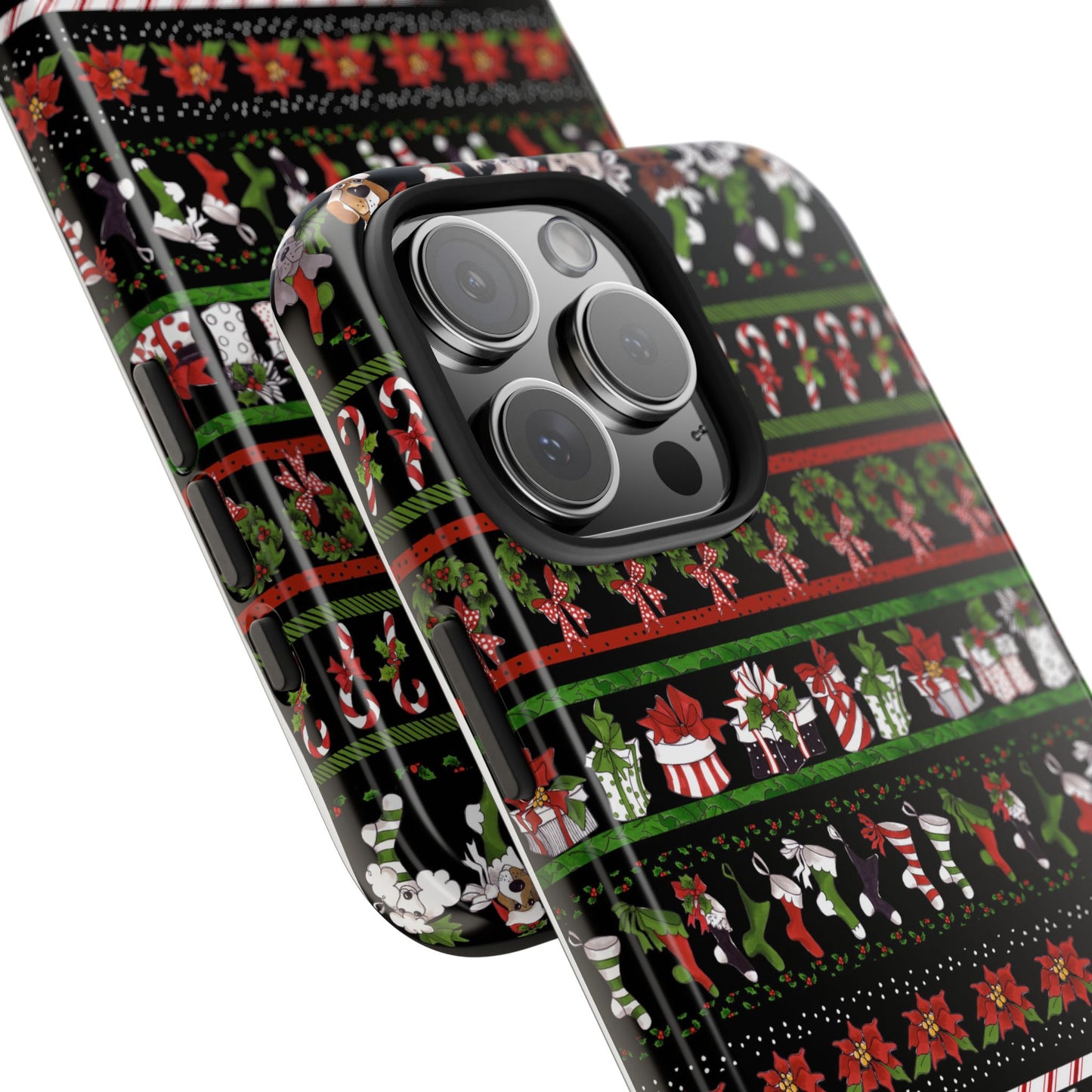 Holiday Borders Black Phone Case