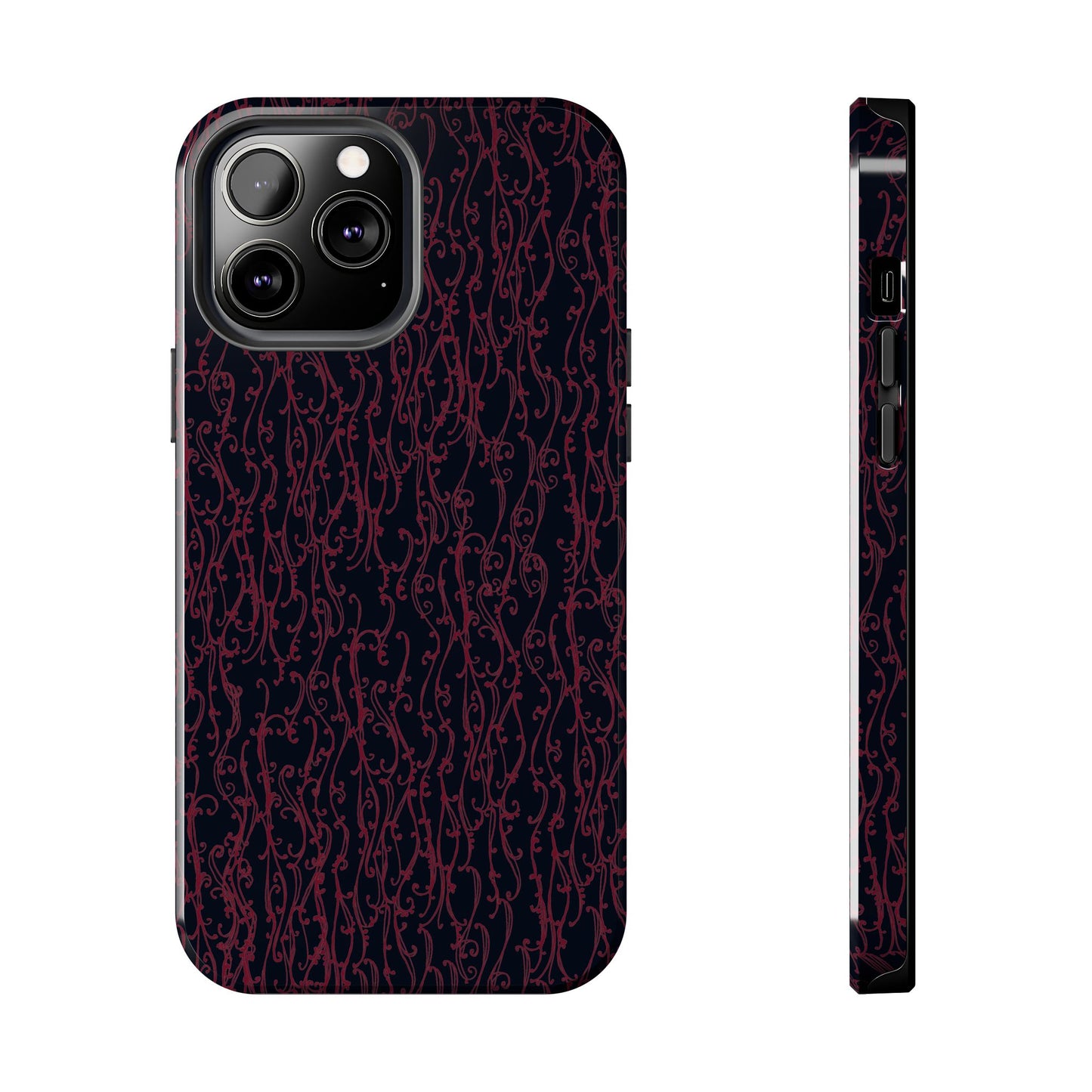 Swan Scroll Black / Red Phone Case