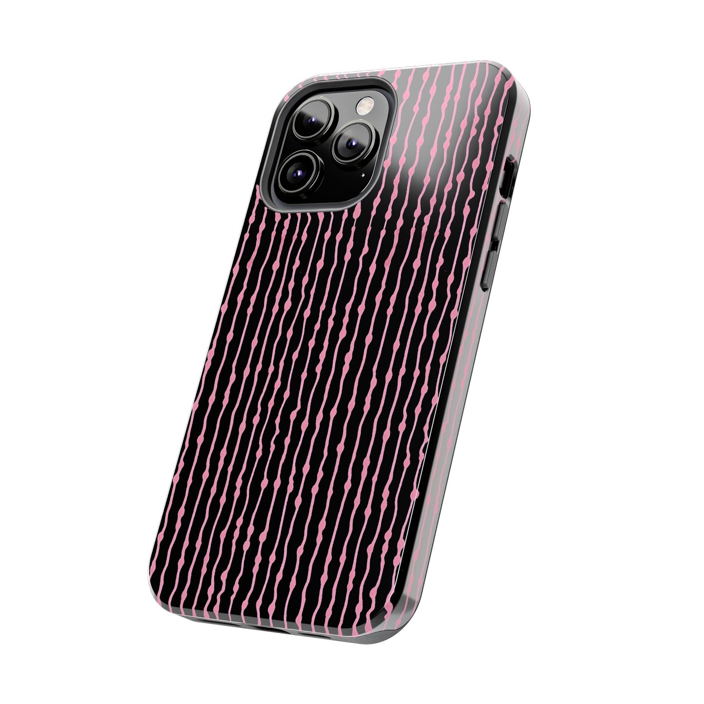 Faux Seersucker Black / Pink Phone Case
