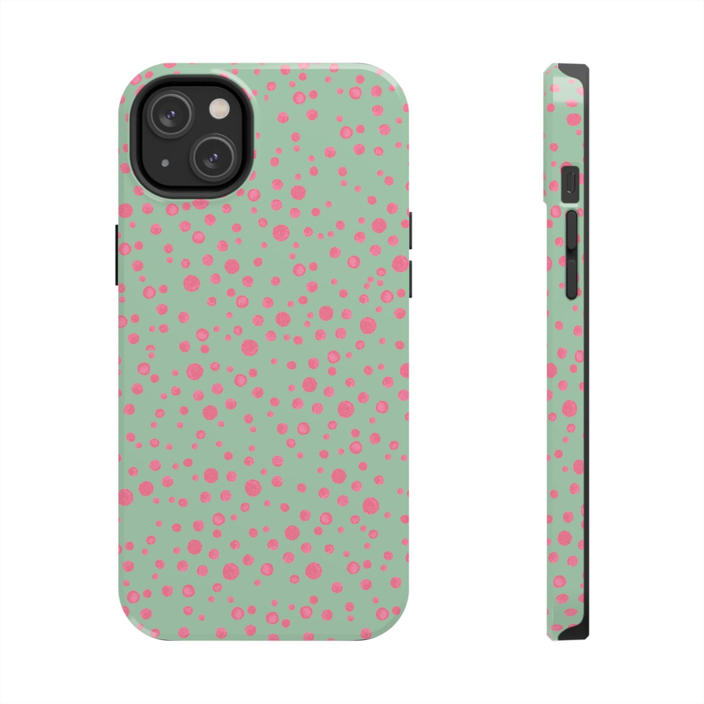 Balloon Dots Sage / Pink Phone Case
