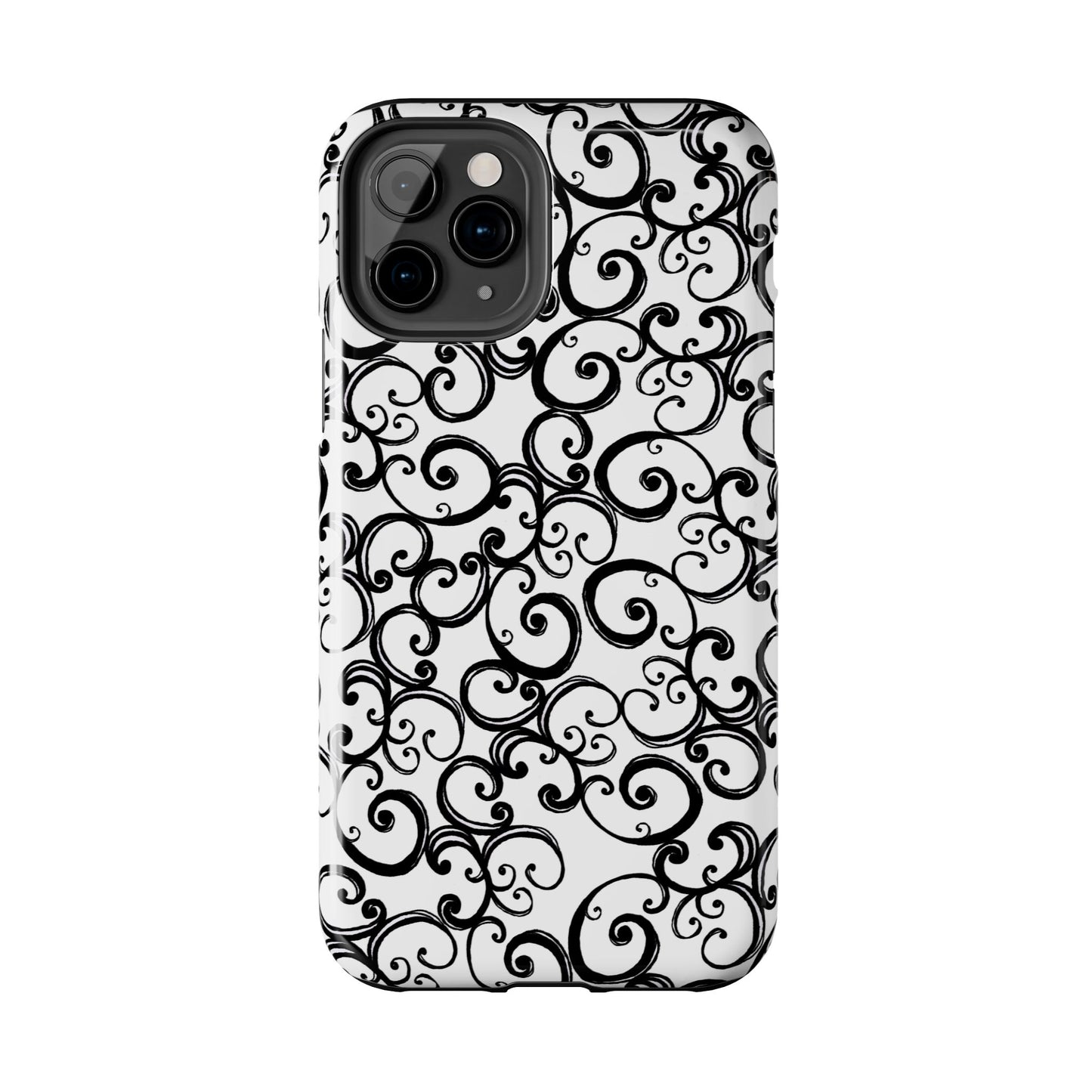 Curls White / Black Phone Case