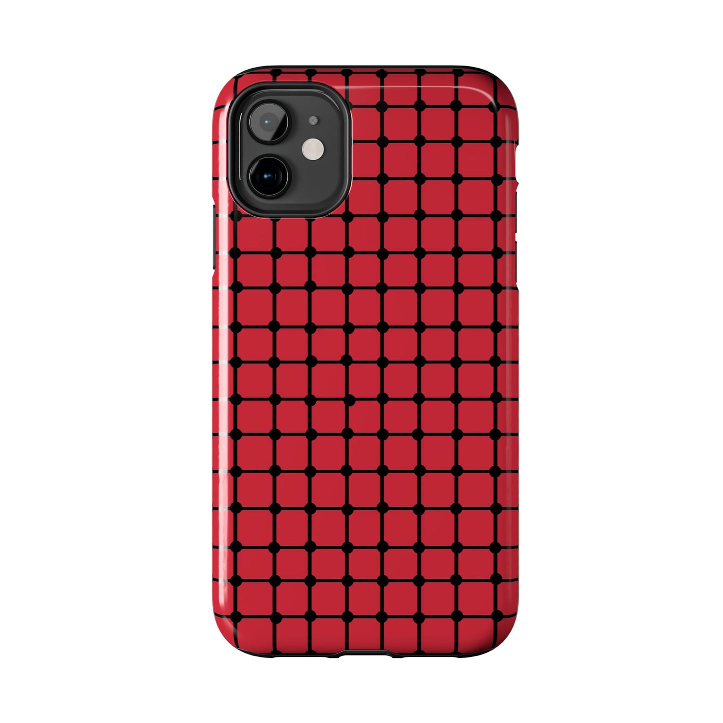 Dot Grid Red / Black Phone Case