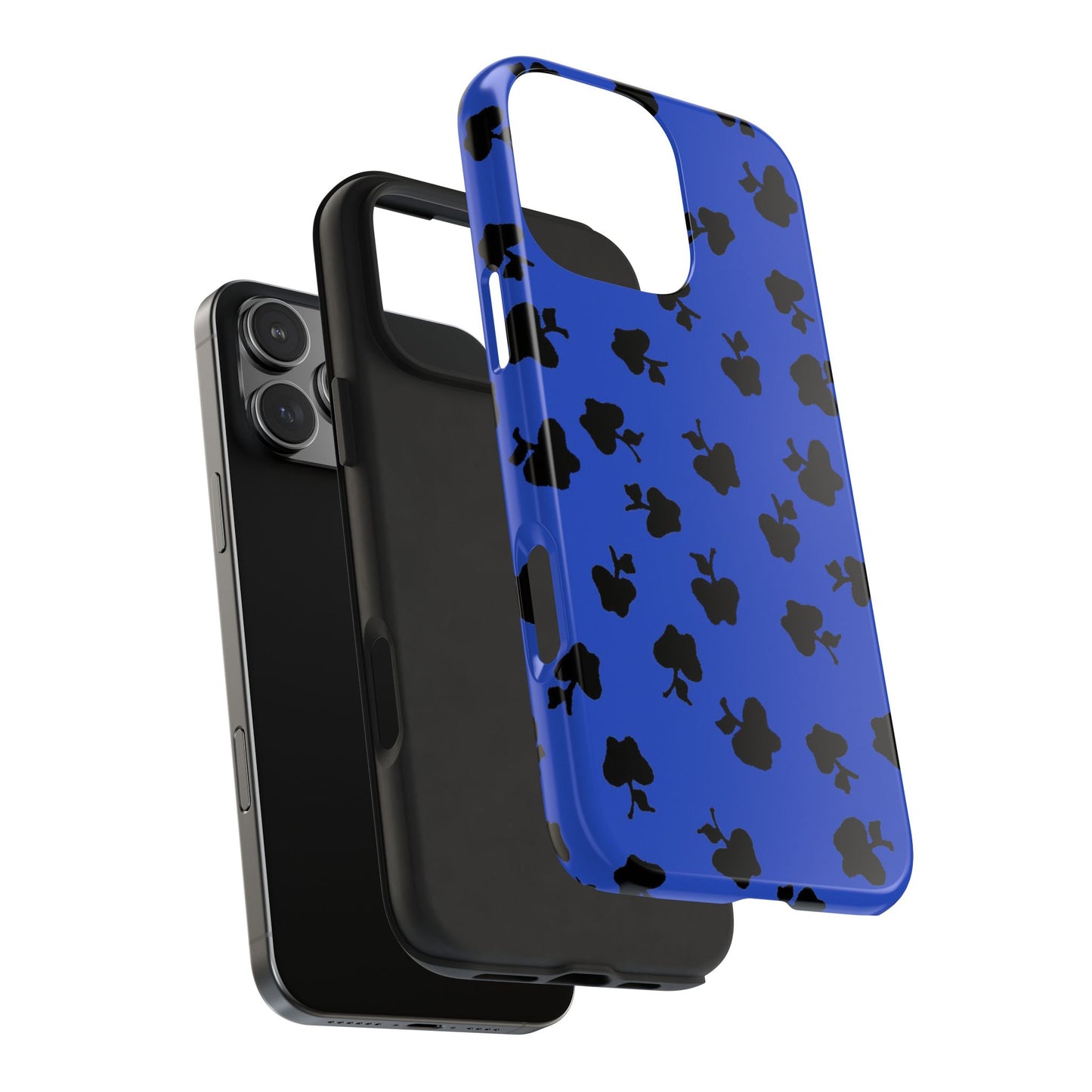 Happy Apples Blue / Black Phone Case