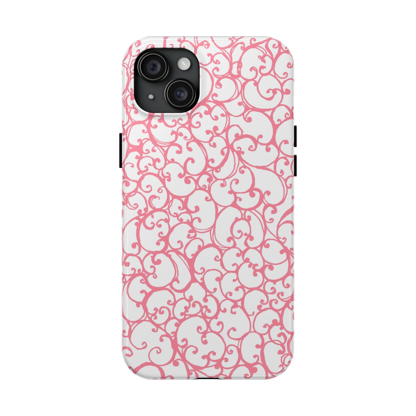 Scrollie White / Pink Phone Case