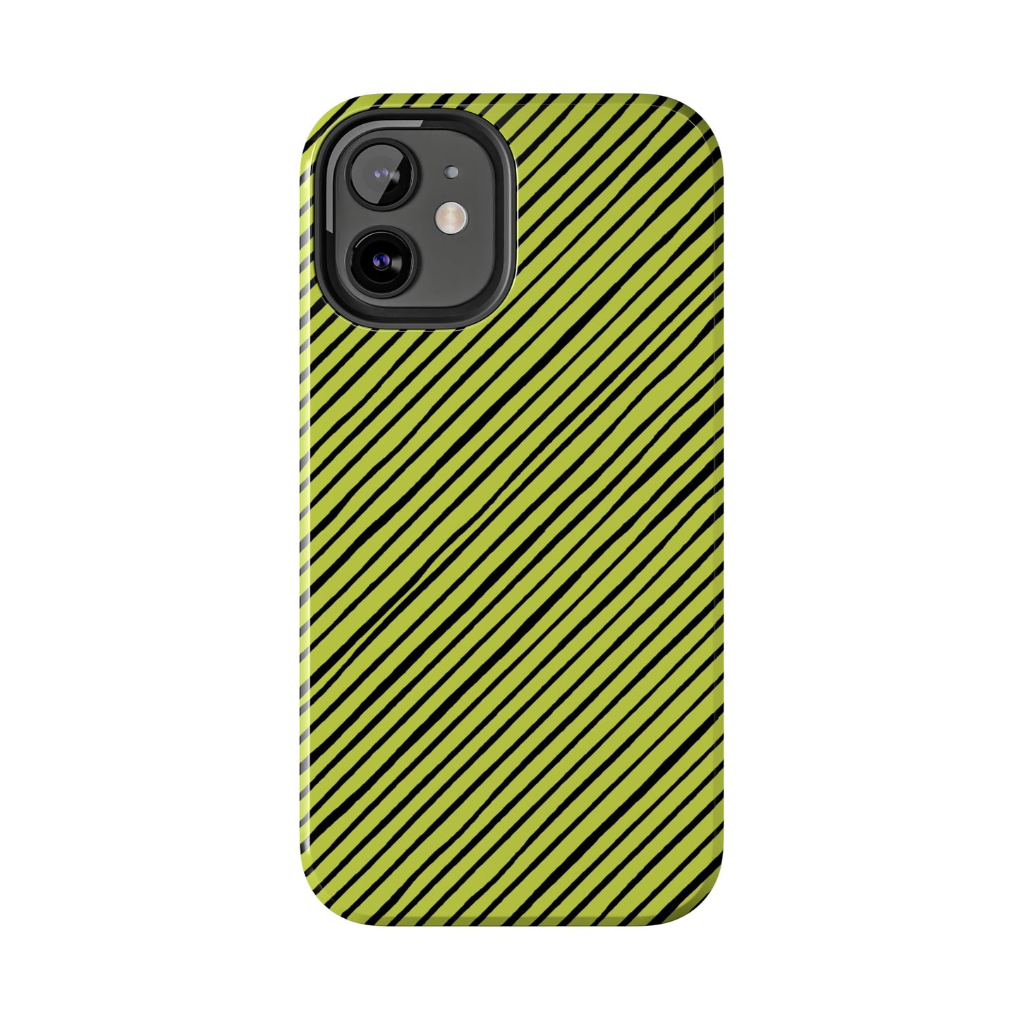 Quirky Bias Stripe Green / Black Phone Case