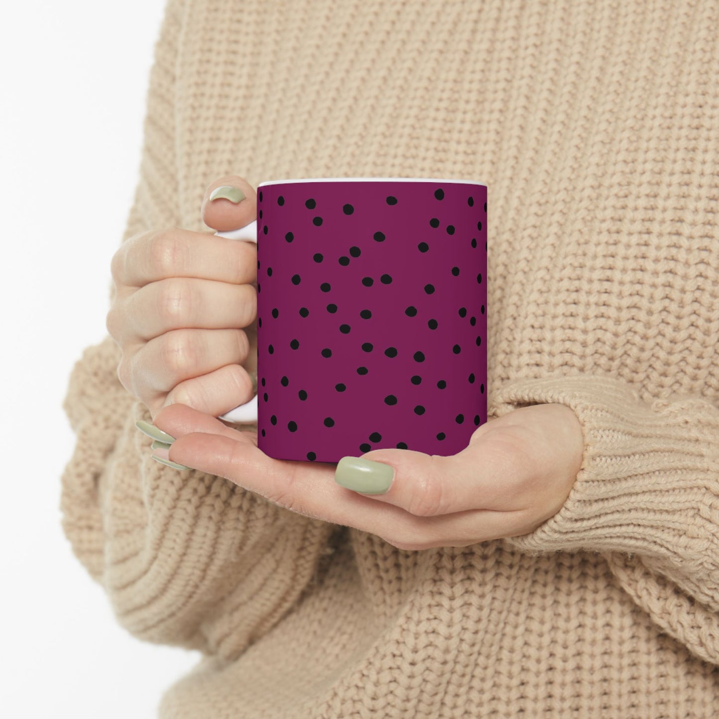 Dinky Dots Burgundy / Black Cup