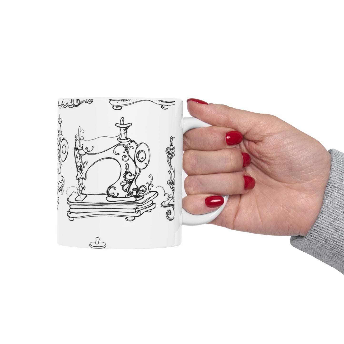 Sew Sew White / Black Cup