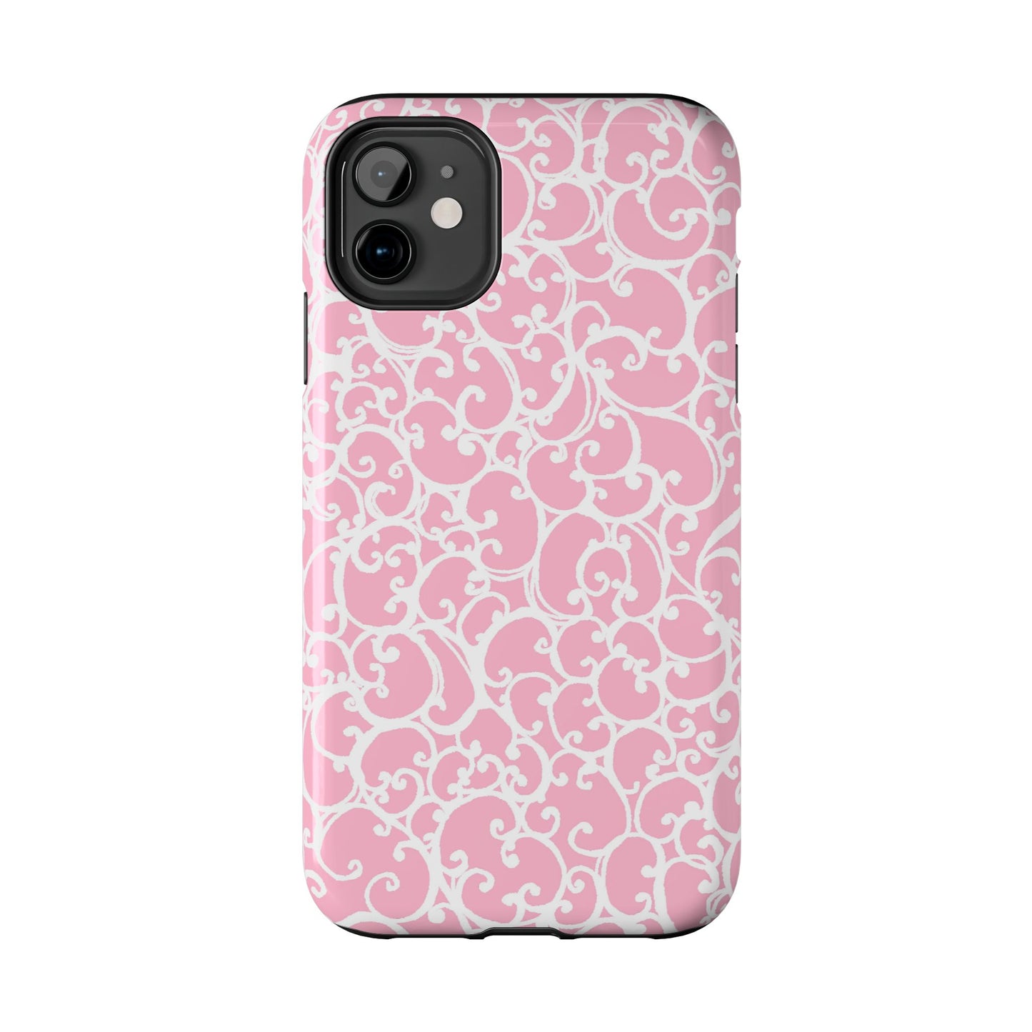 Scrollie Pink / White Phone Case