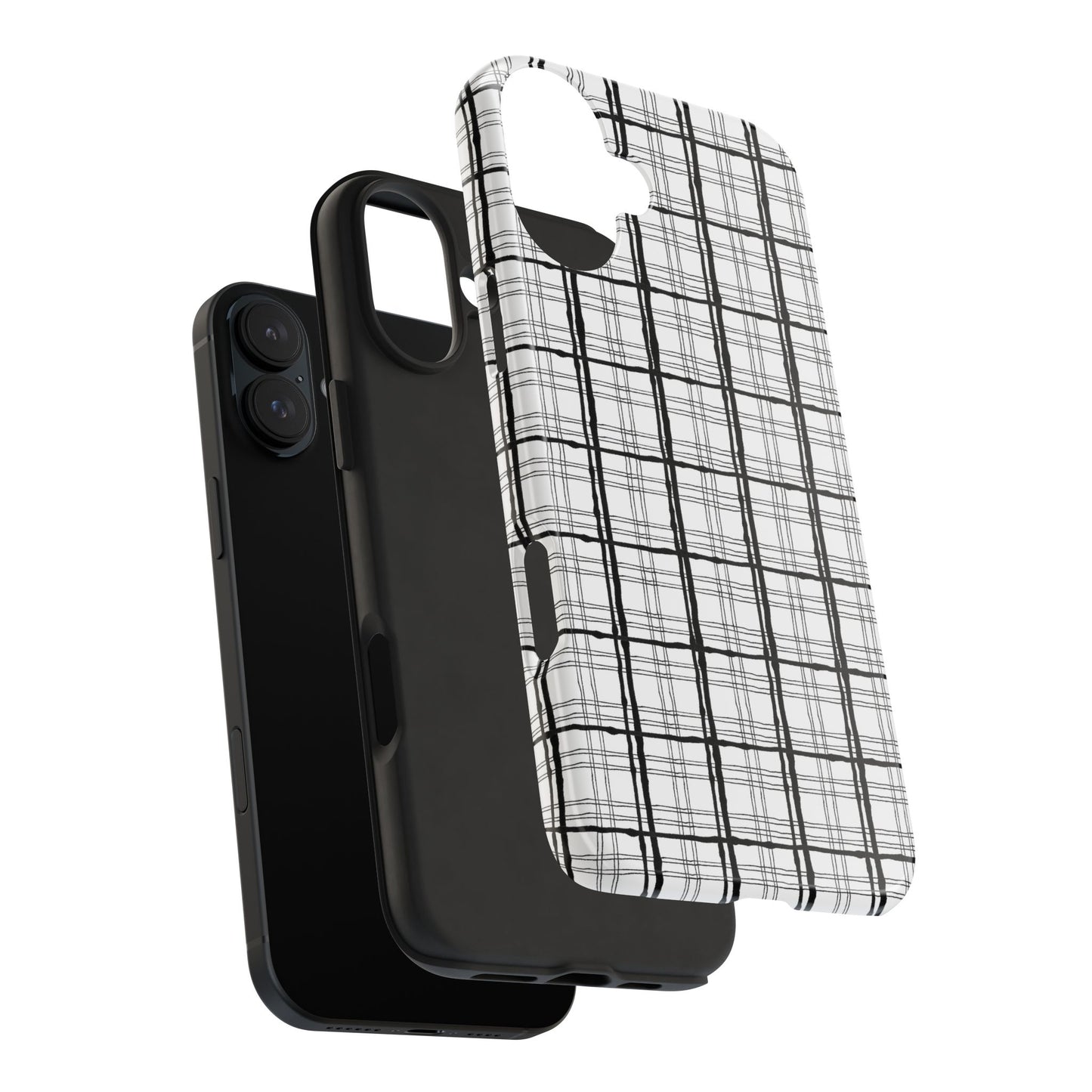Sophistiplaid White / Black Phone Case