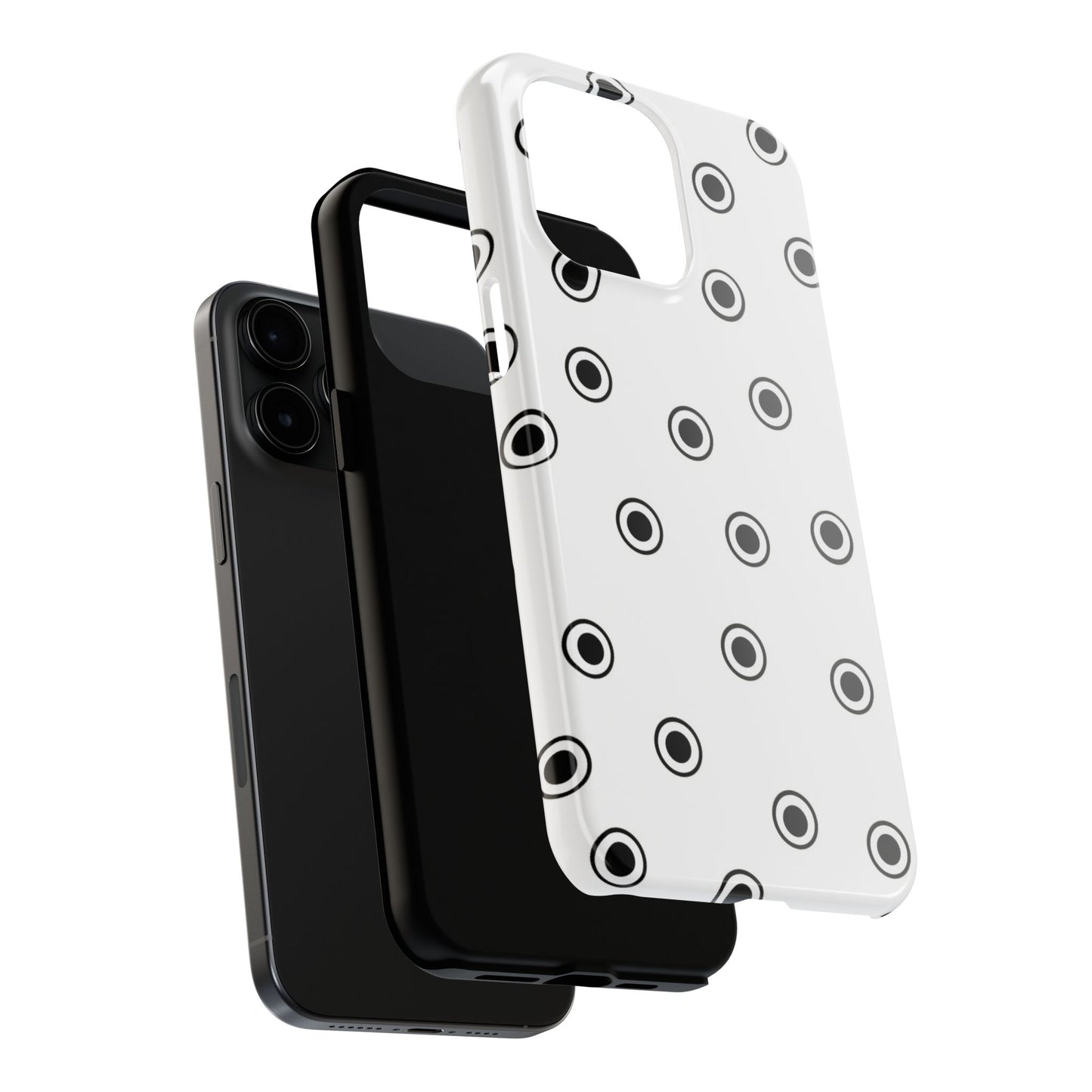 CD Dots White / Black Phone Case