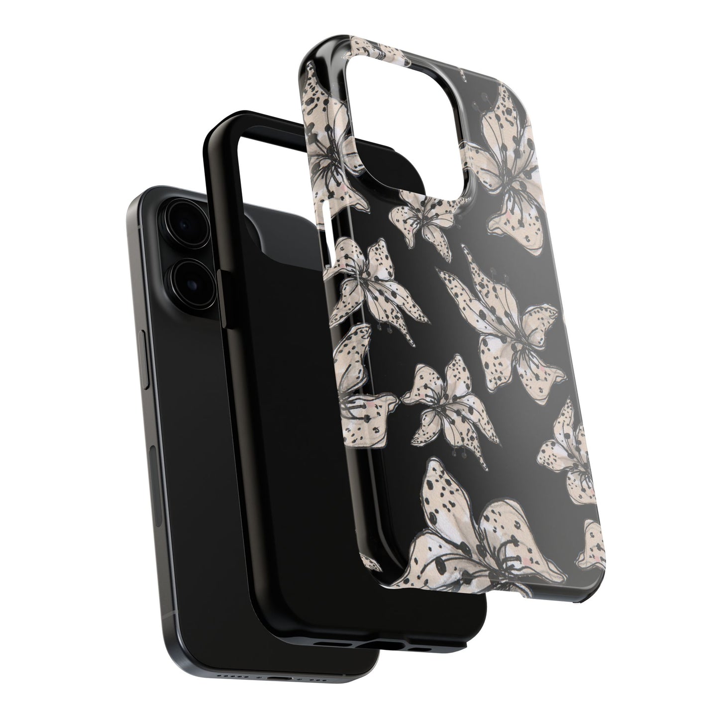 Spotted Lilies Black Phone Case
