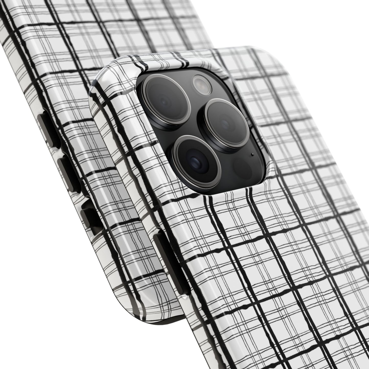 Sophistiplaid White / Black Phone Case