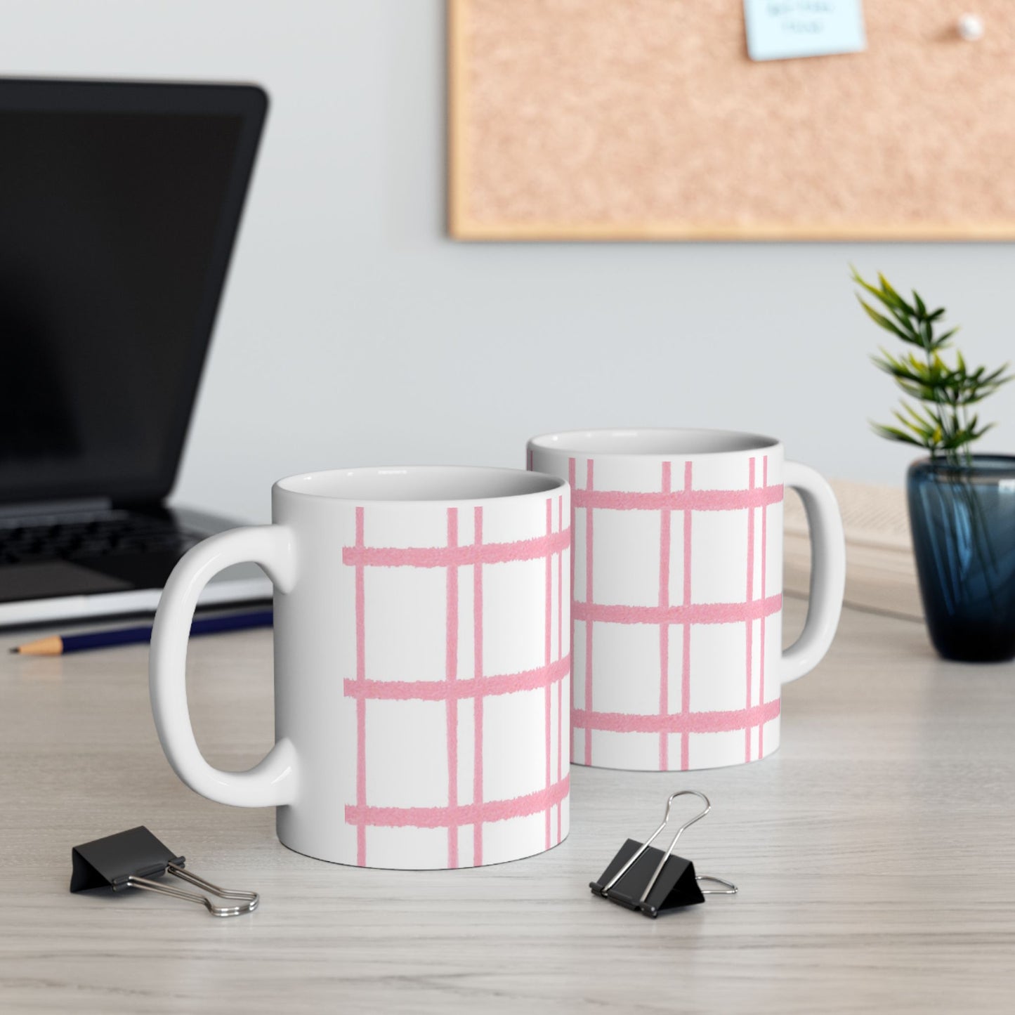 Pink Plaid Cup