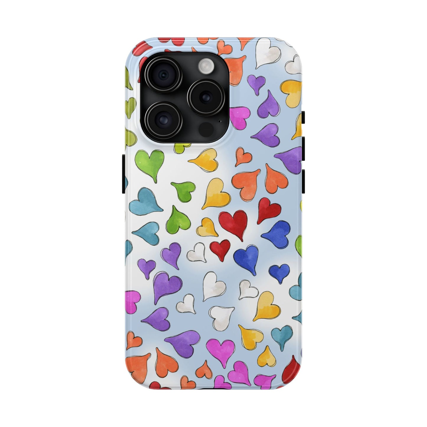 Happy Hearts Blue Sky Phone Case