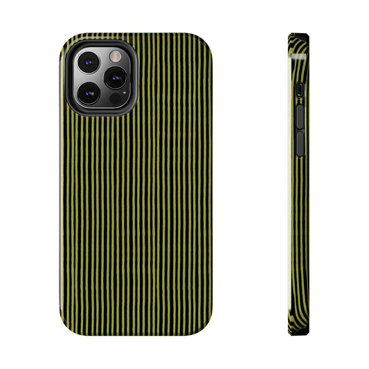 Happy Stripe Green / Black Phone Case