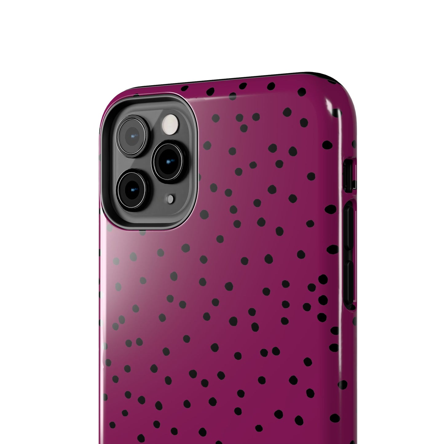Dinky Dots Burgundy / Black Phone Case