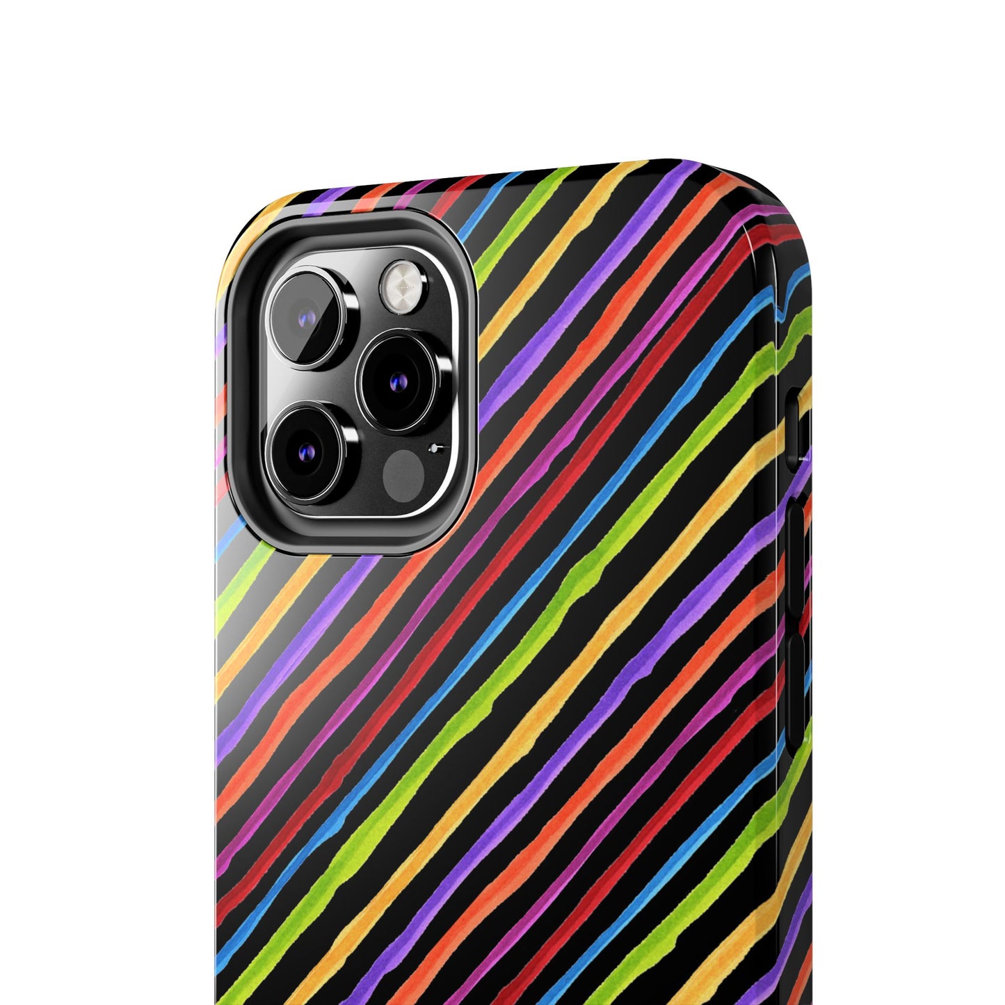 Quirky Bias Stripe Black Phone Case