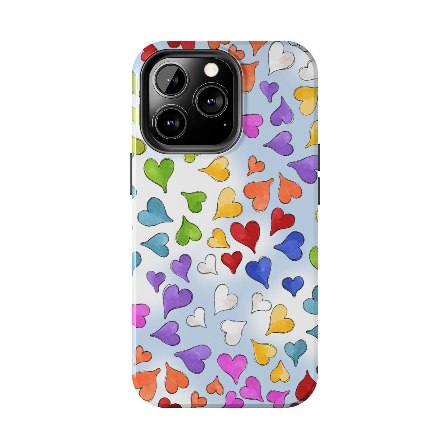 Happy Hearts Blue Sky Phone Case