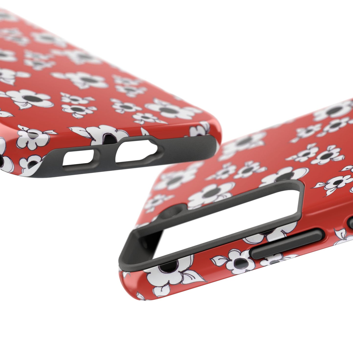 Daisy Cluster Red / Black Phone Case