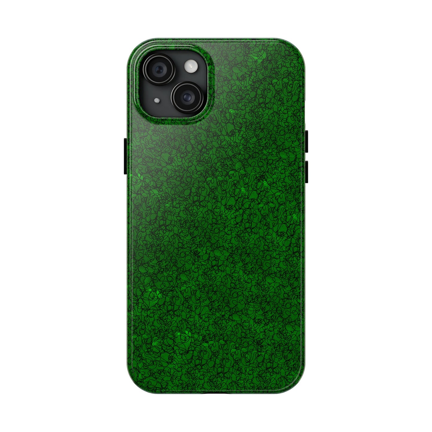 Scribble Green / Black Phone Case