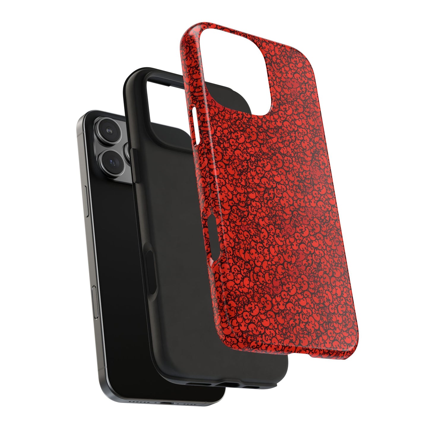 Scrollie Red / Black Phone Case