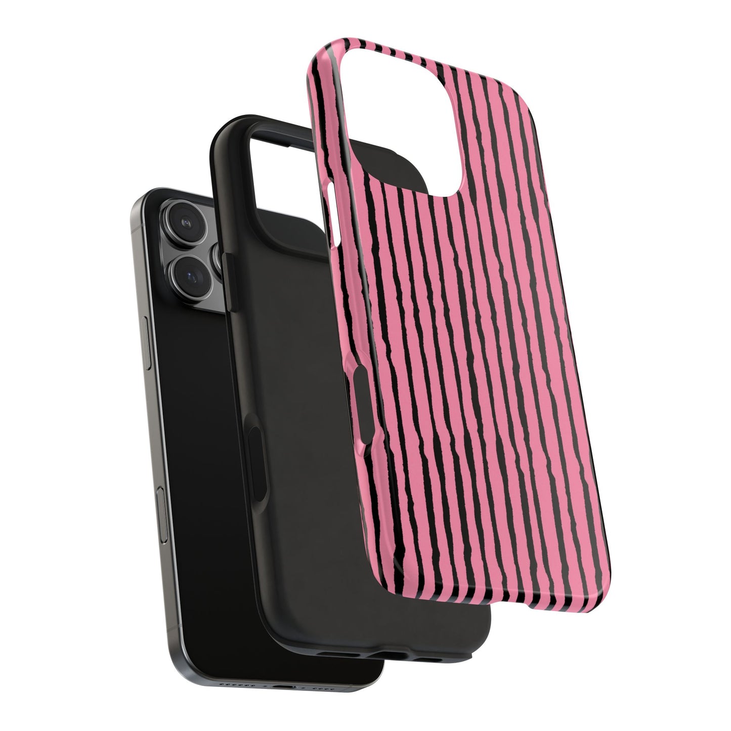 Sorta Stripe Pink / Black Phone Case