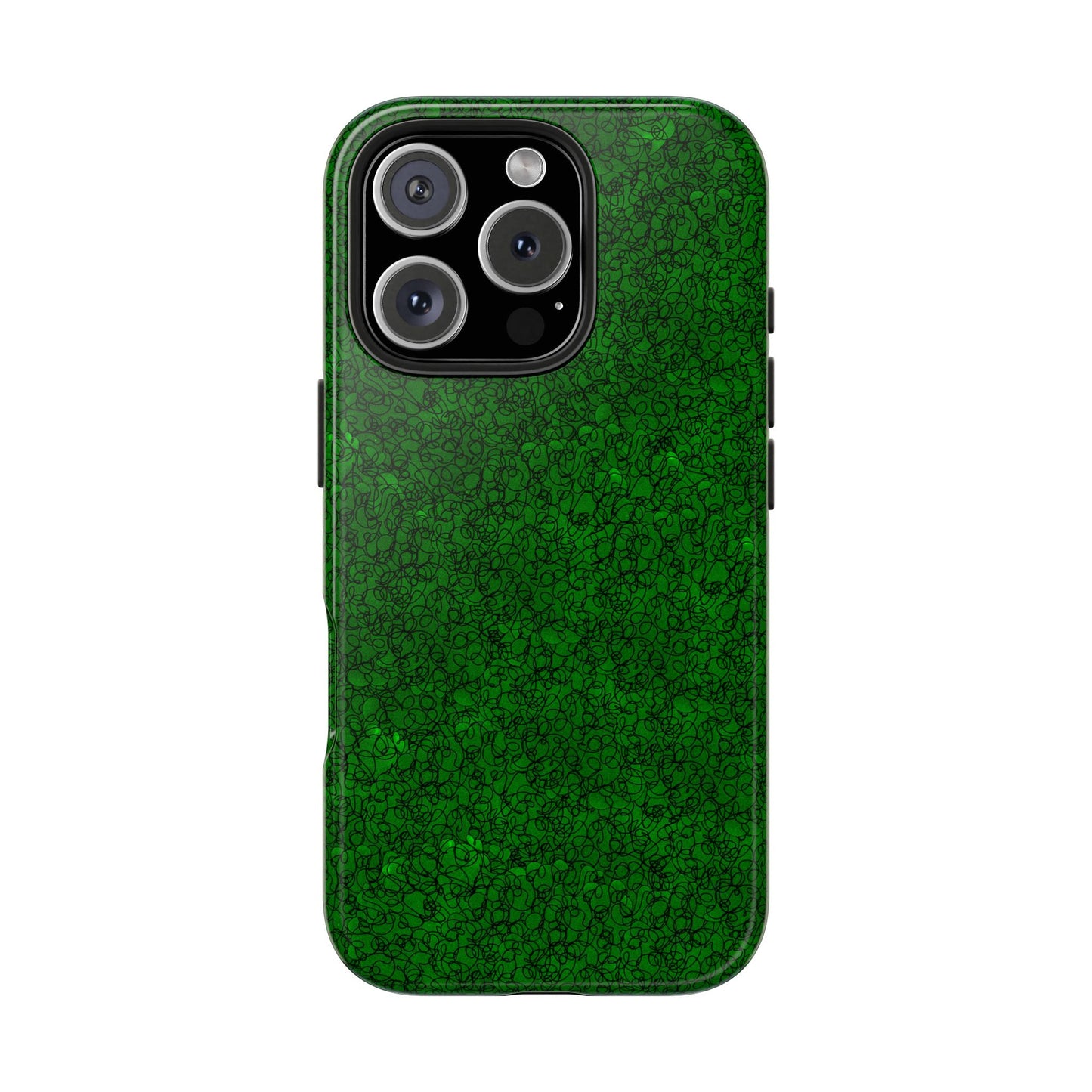 Scribble Green / Black Phone Case