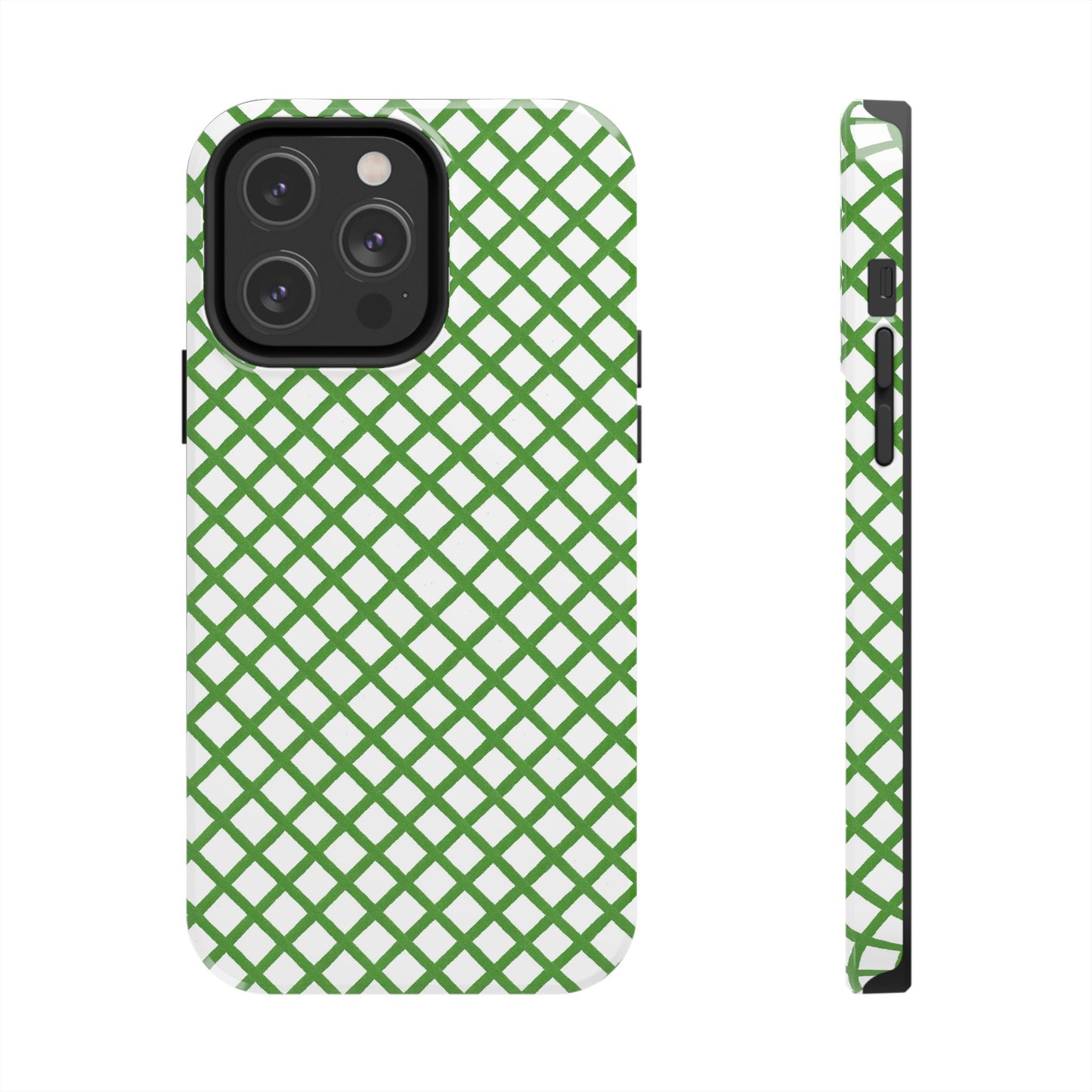 Trellis White / Green Phone Case