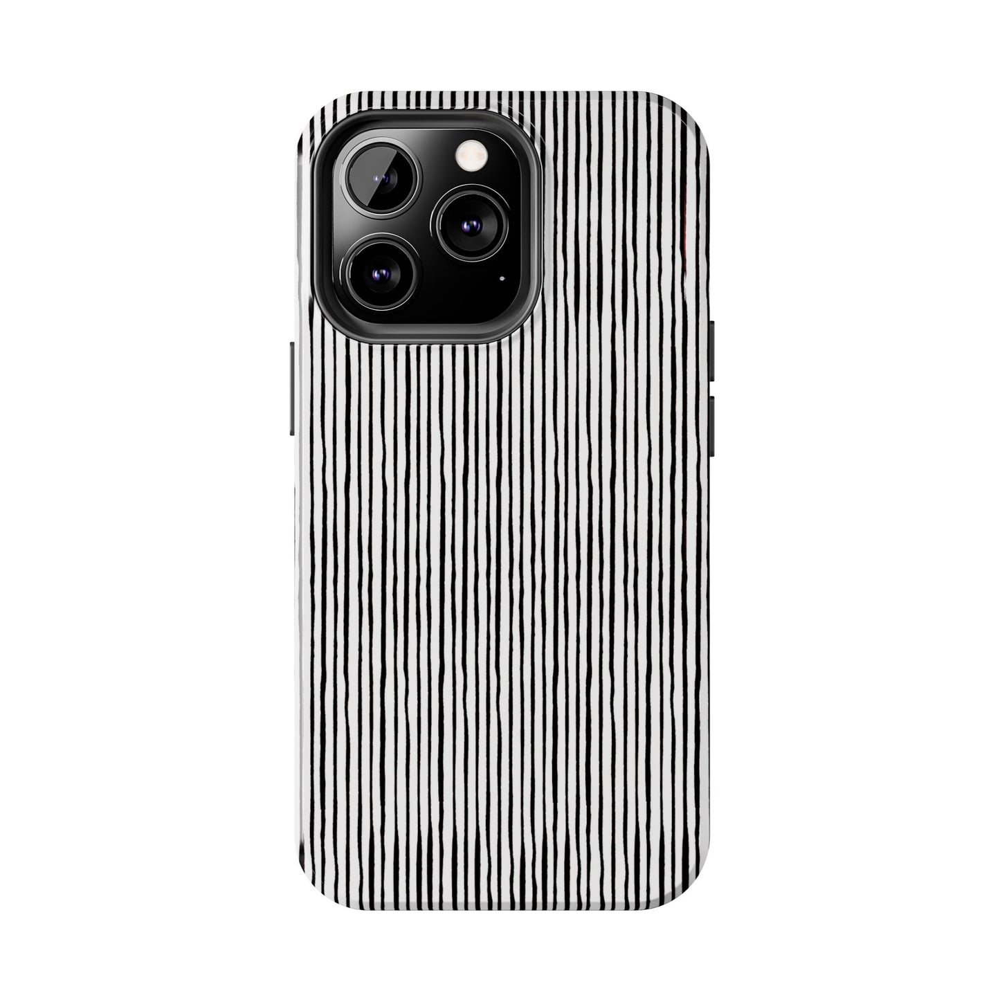 Quirky Pin Stripe White / Black Phone Case