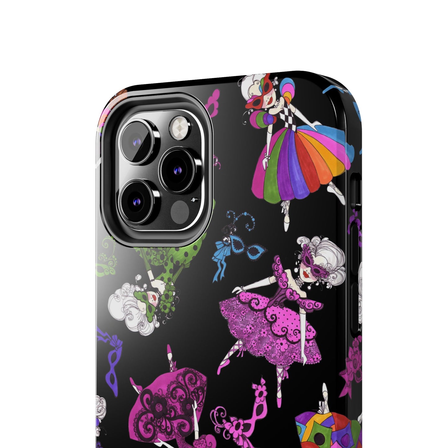 Tossed Masquerade Ladies Black Phone Case