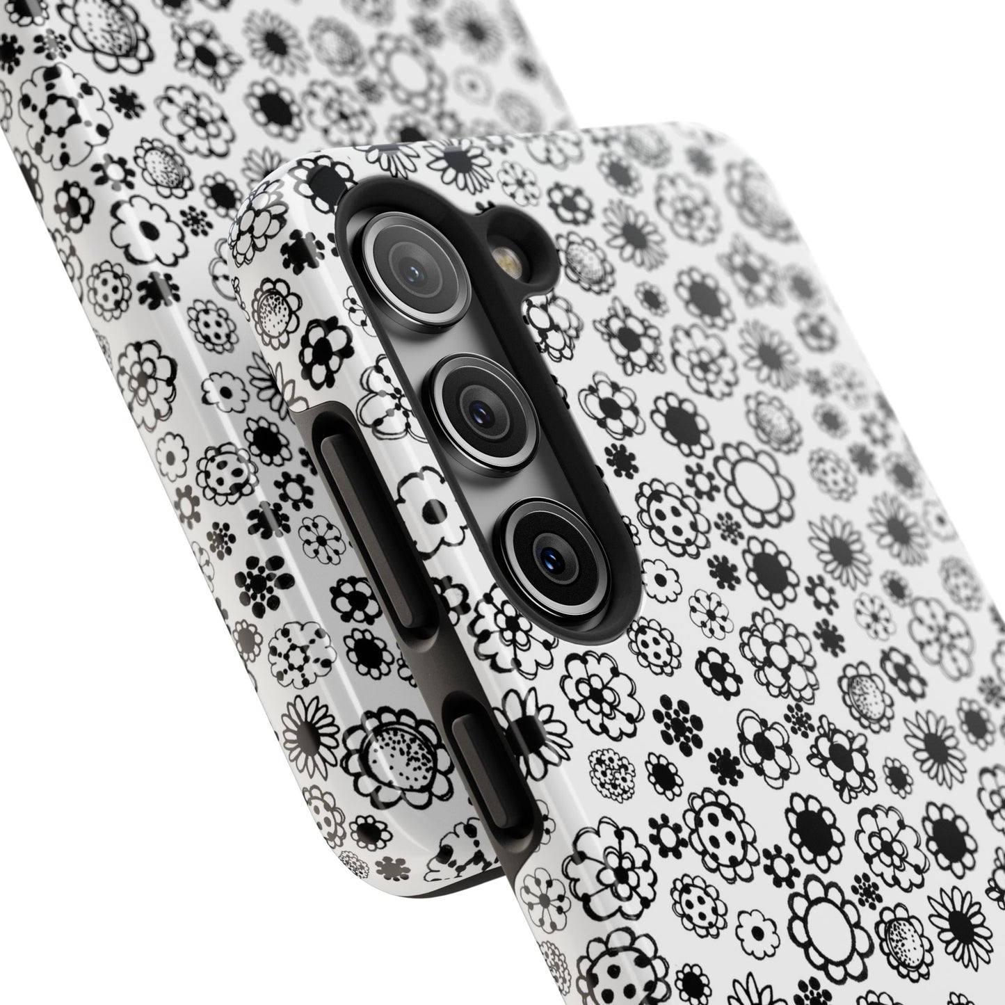 Posie Dots White / Black Phone Case