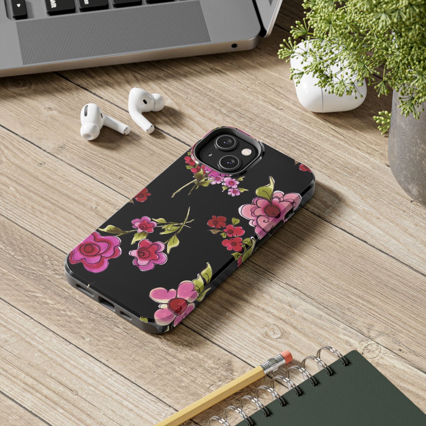 Jumbo Floral Black Phone Case