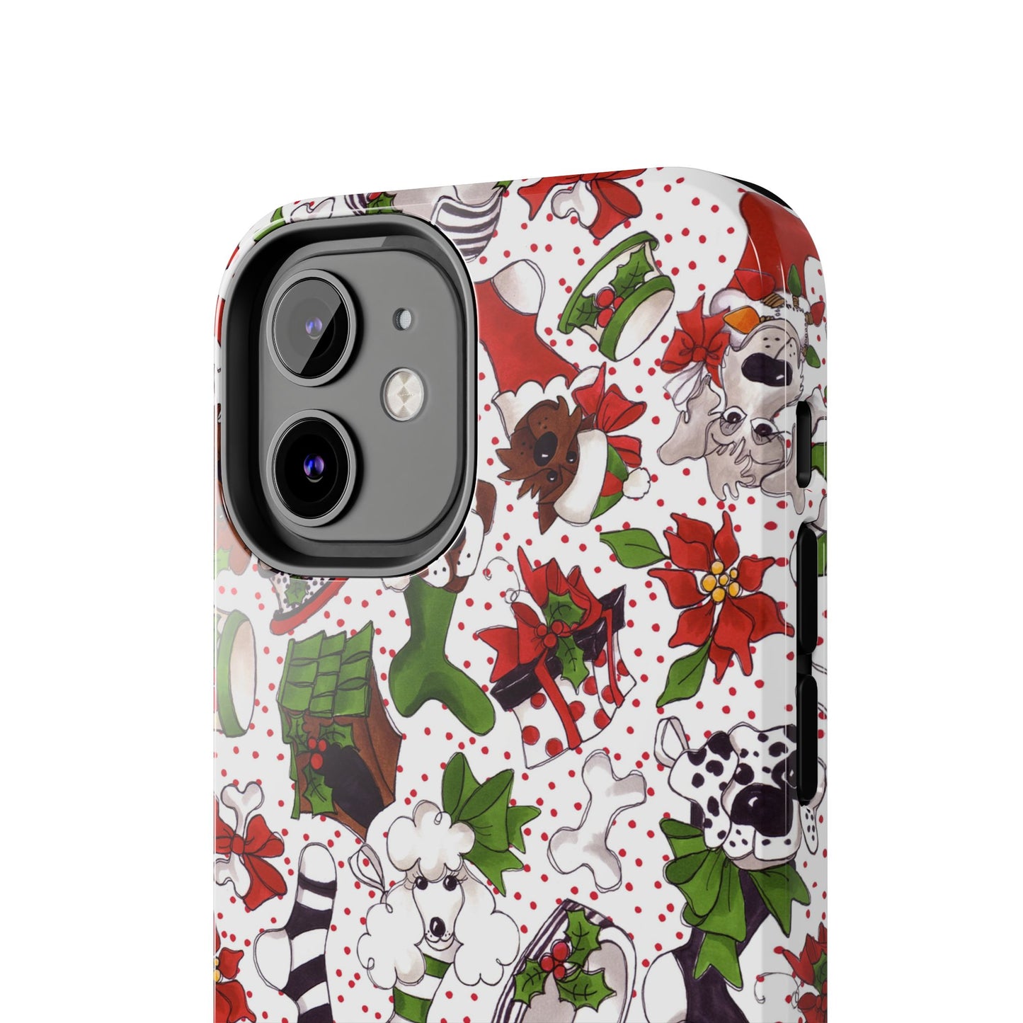 Holiday Fun Toss White / Red Phone Case