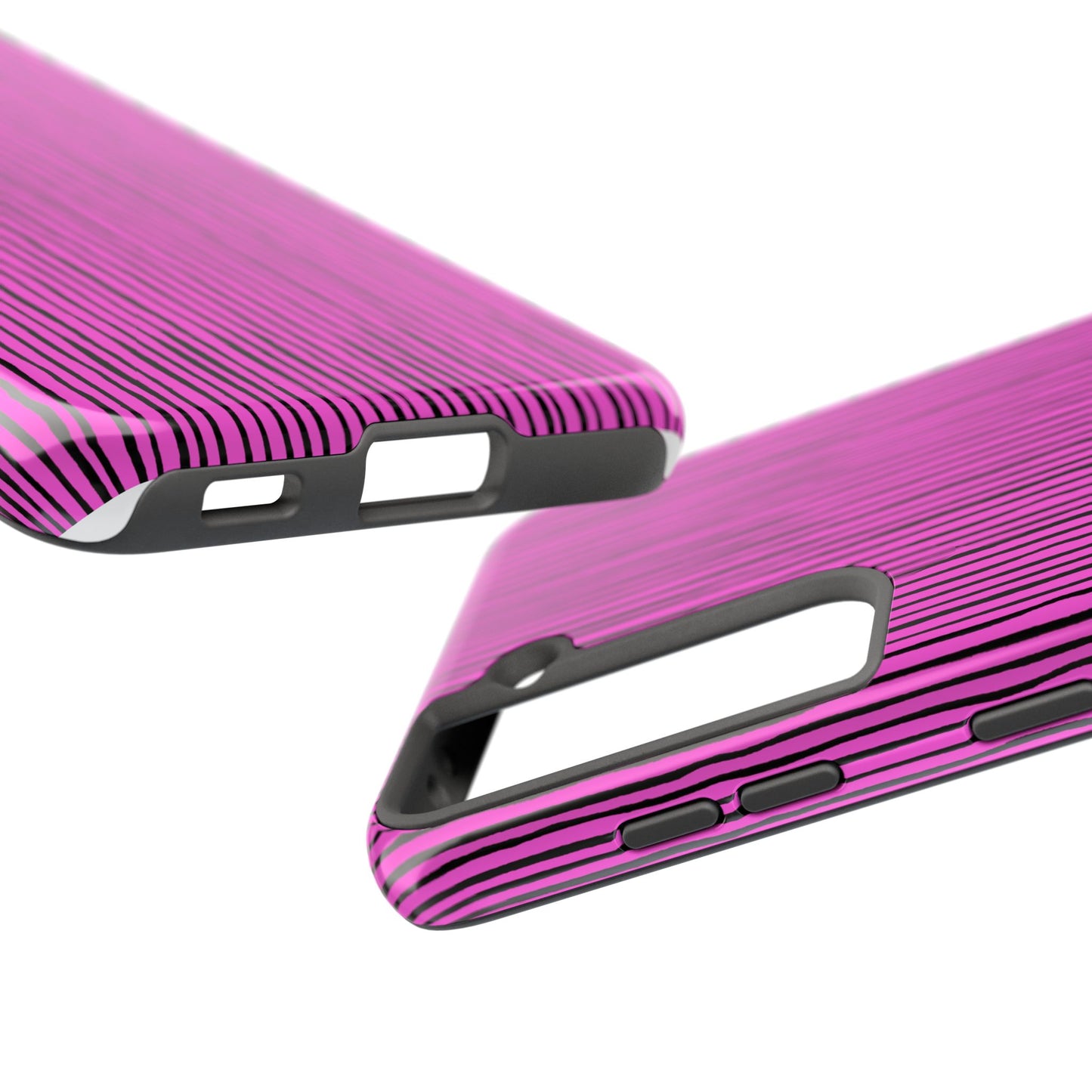 Quirky Pin Stripe Pink / Black Phone Case