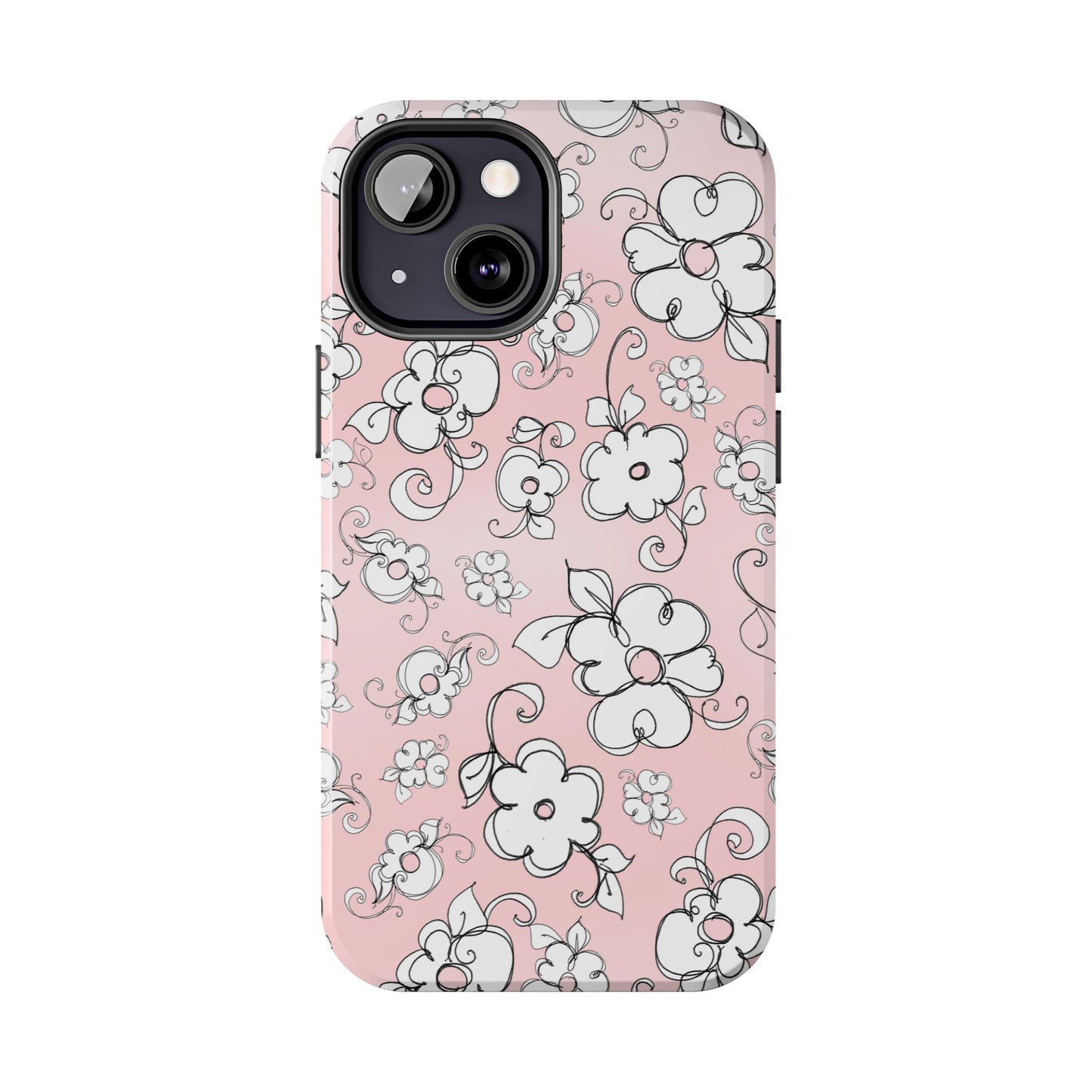 Lady Flowers Pink Sky Phone Case