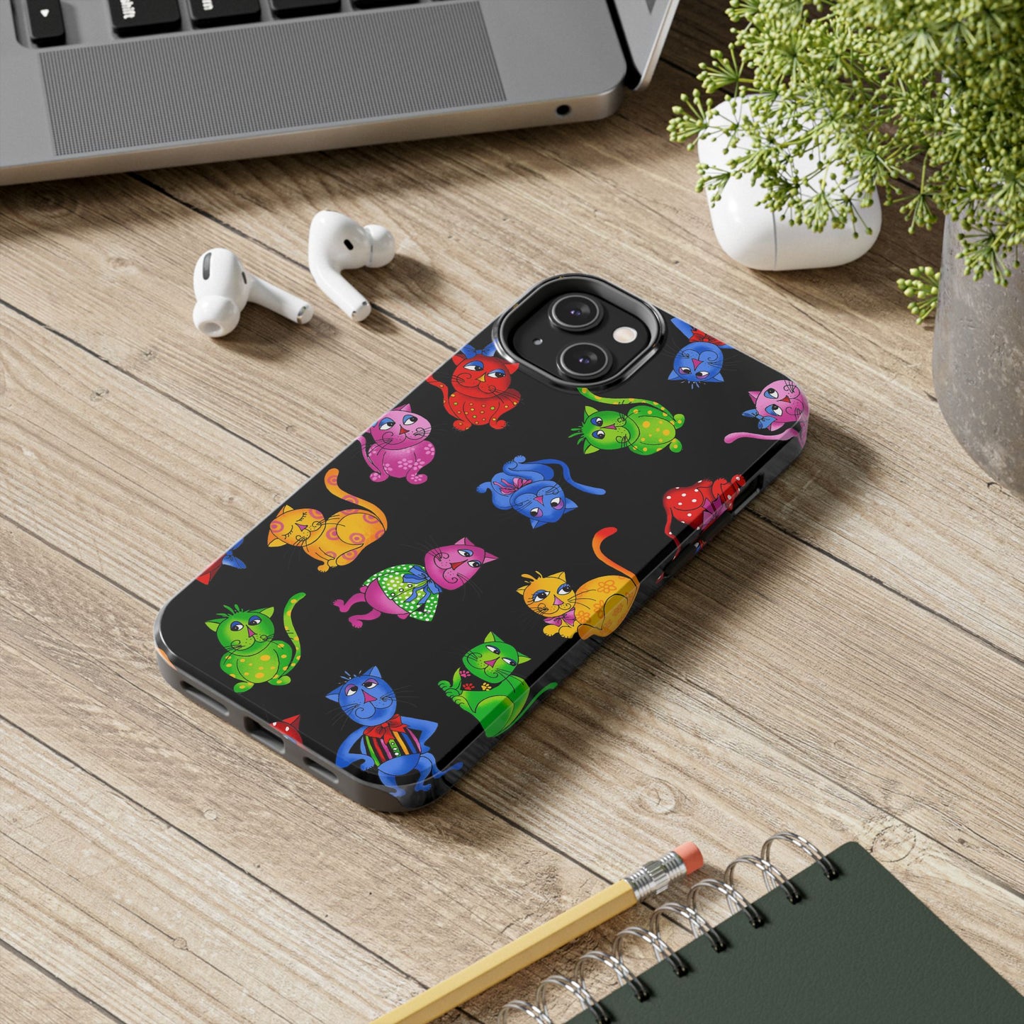 Tossed Cool Cats Black Phone Case