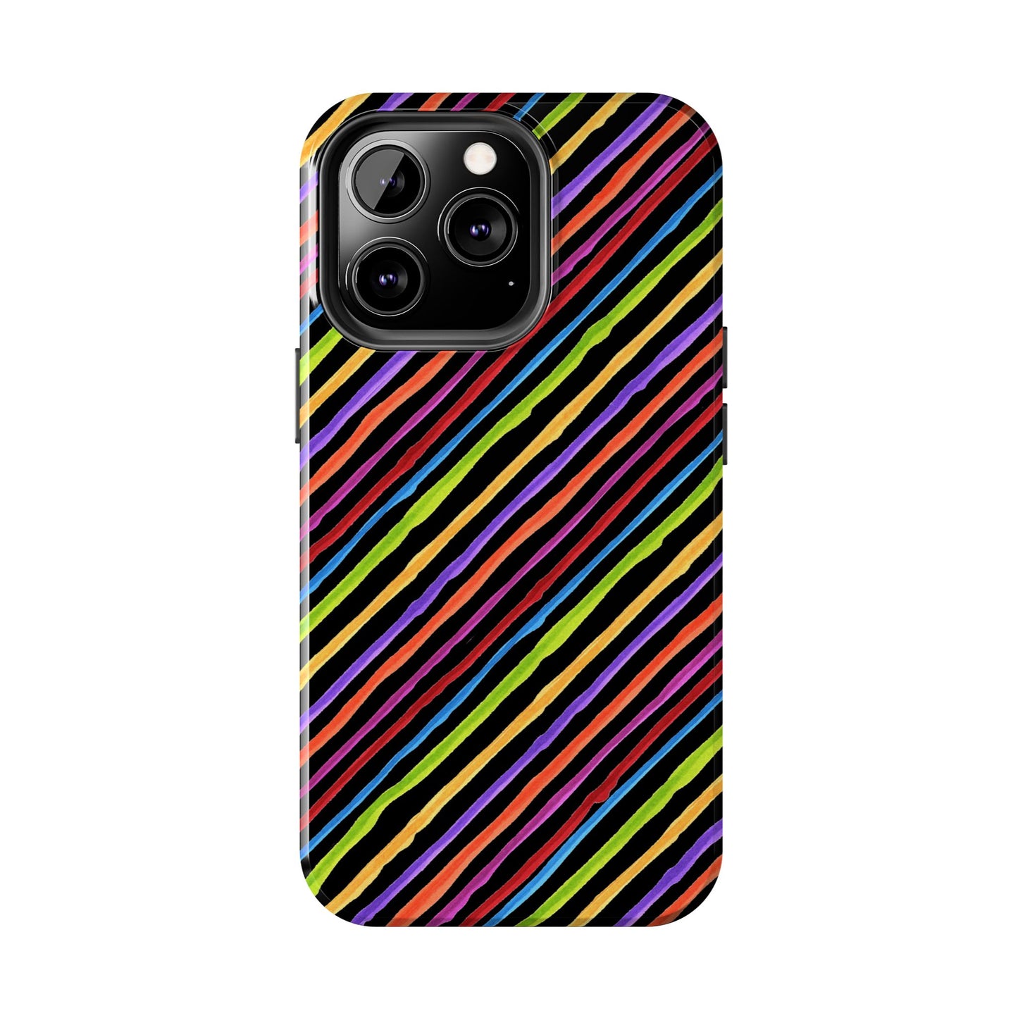 Quirky Bias Stripe Black Phone Case