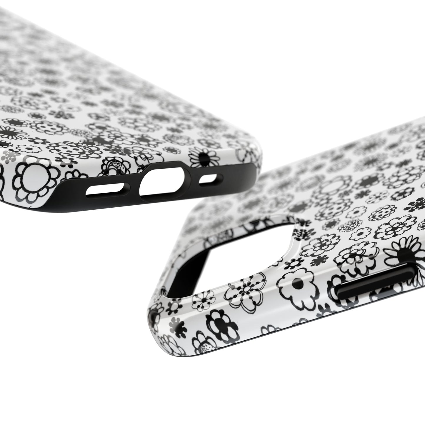 Posie Dots White / Black Phone Case