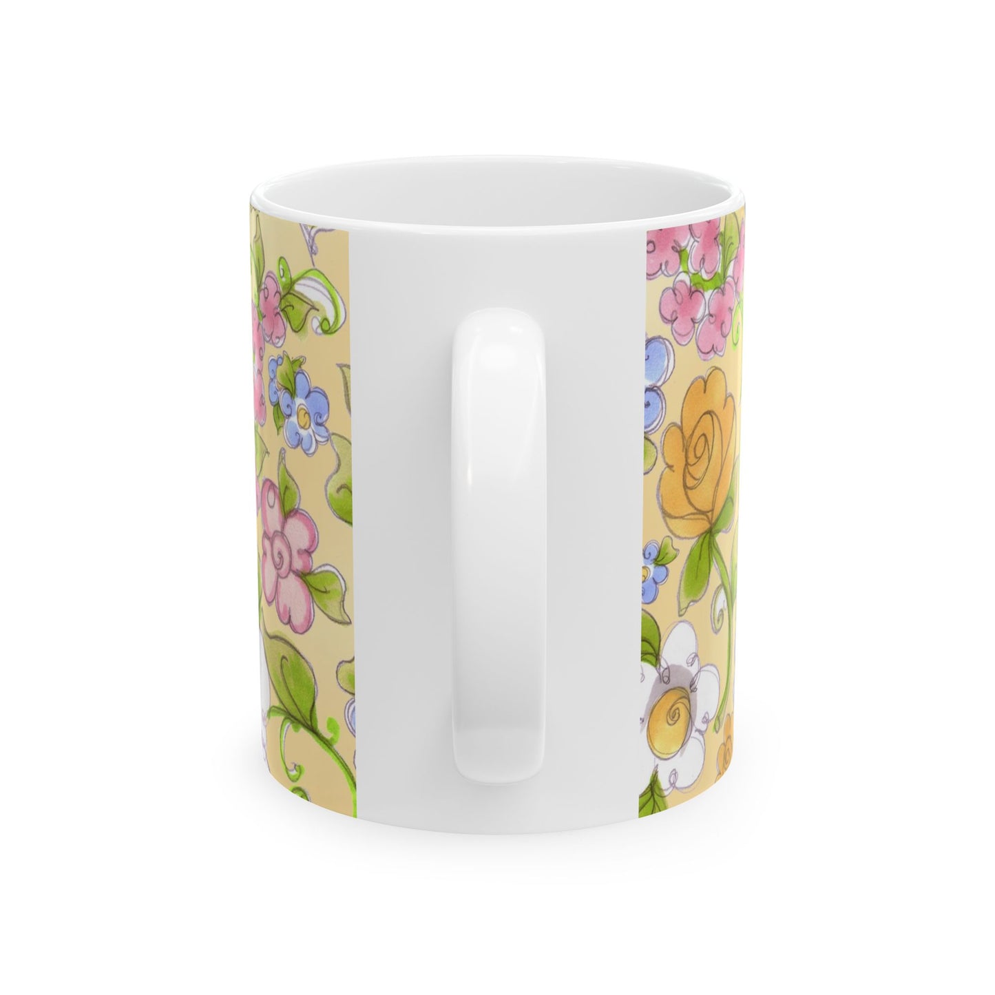 Flower Frolic Yellow Cup