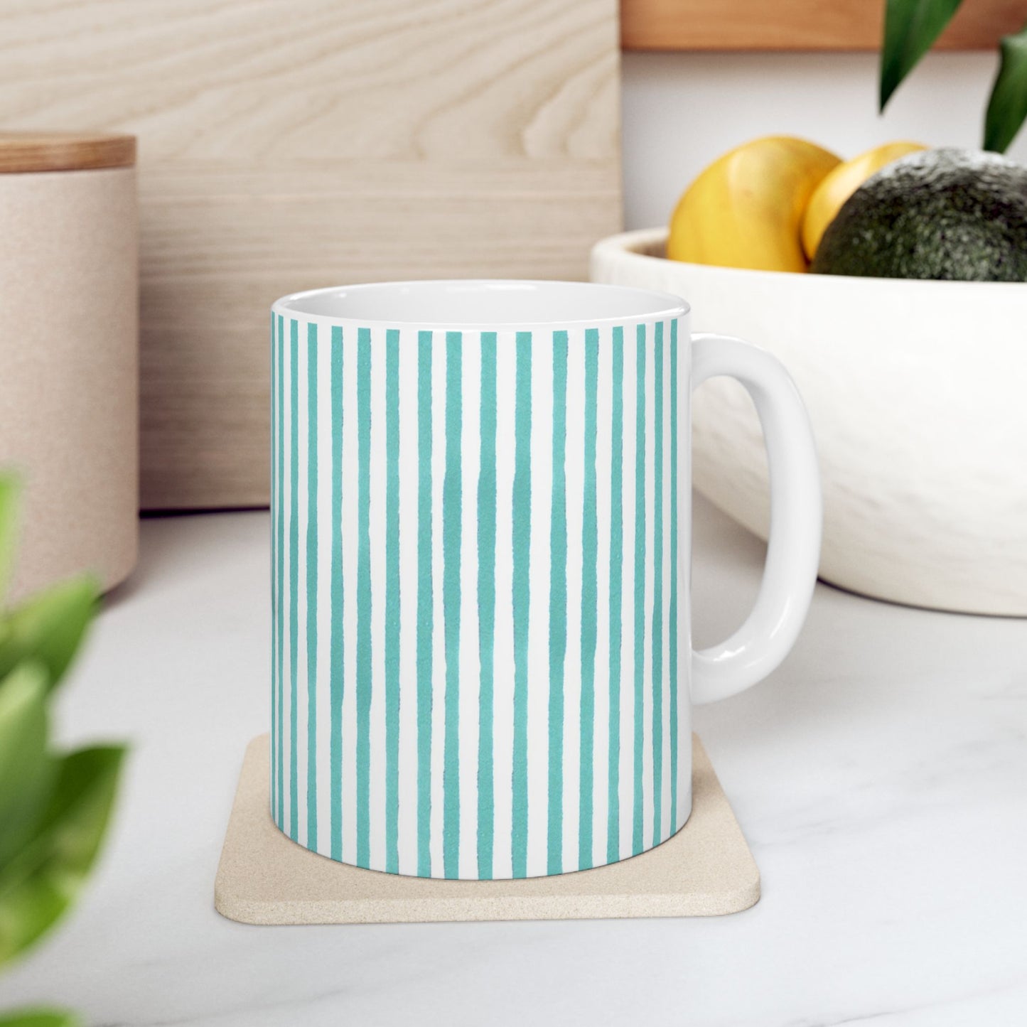 Lazy Stripe Turquoise Cup