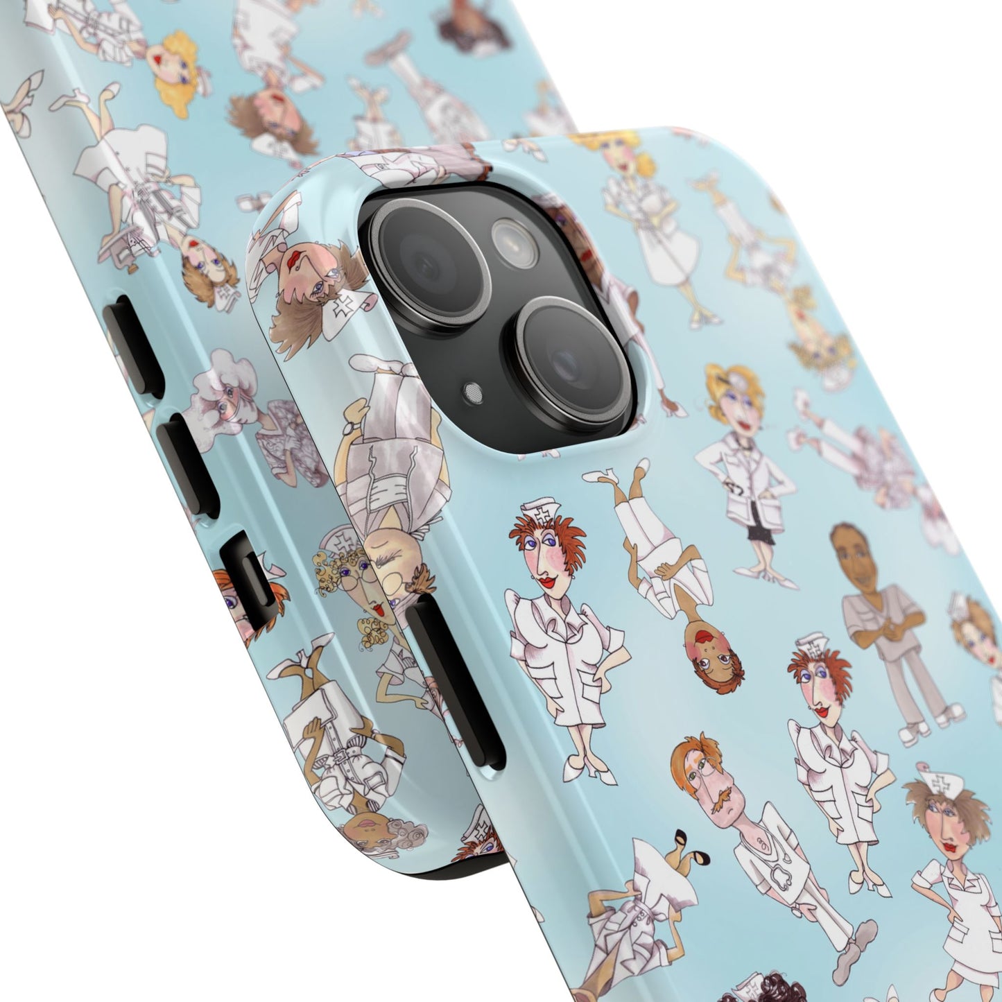 Tossed Nurses Aqua Phone Case