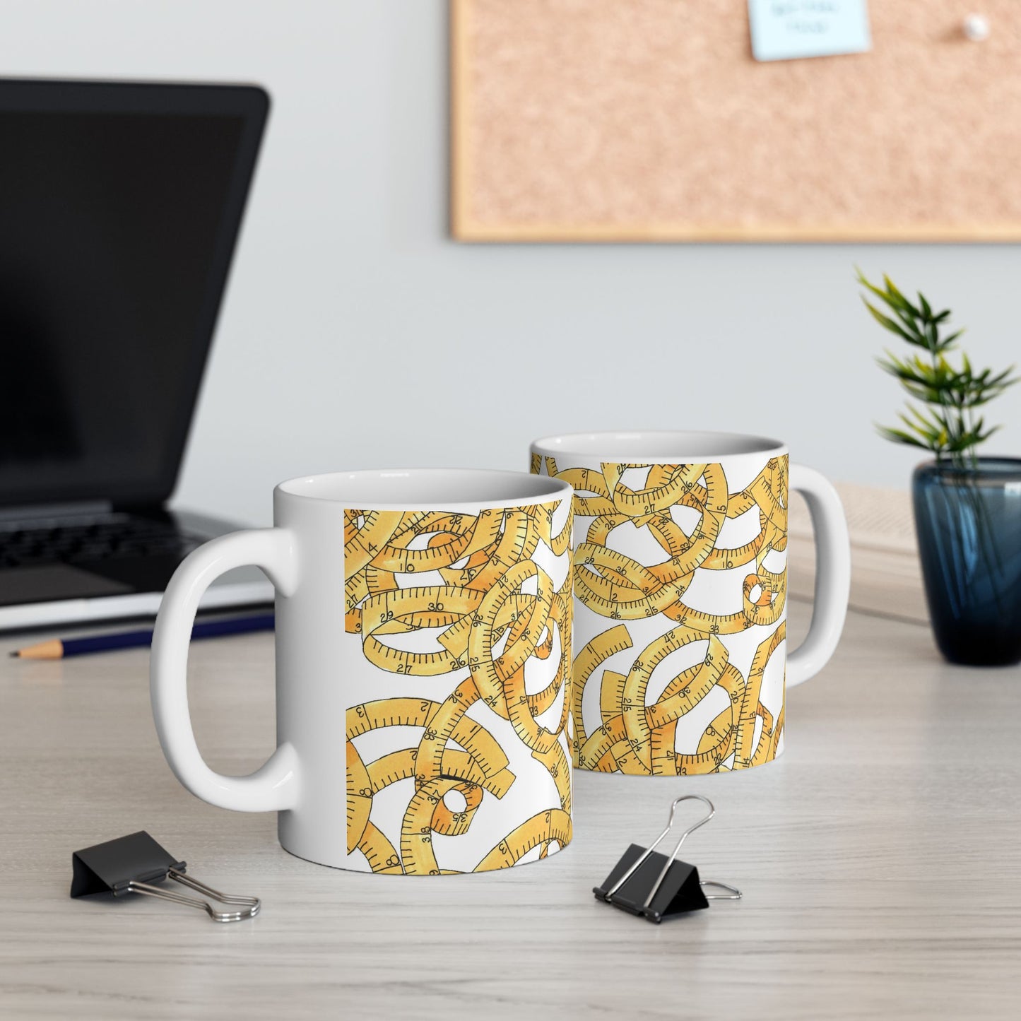 Tape Tangle White Cup